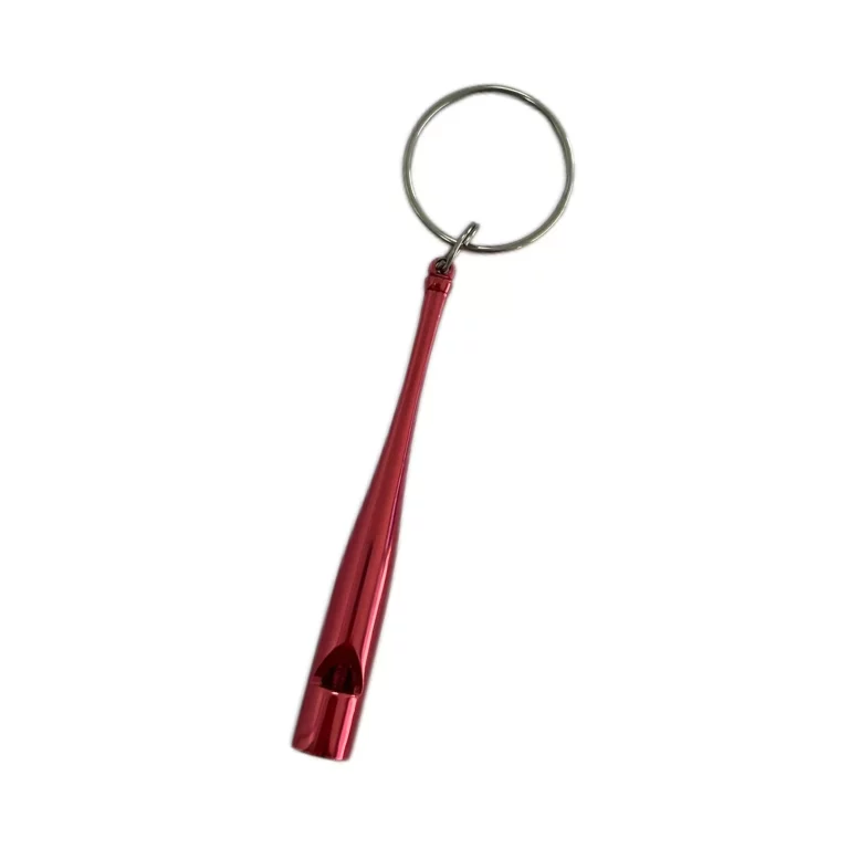 Red Aluminum Whistle Keychain