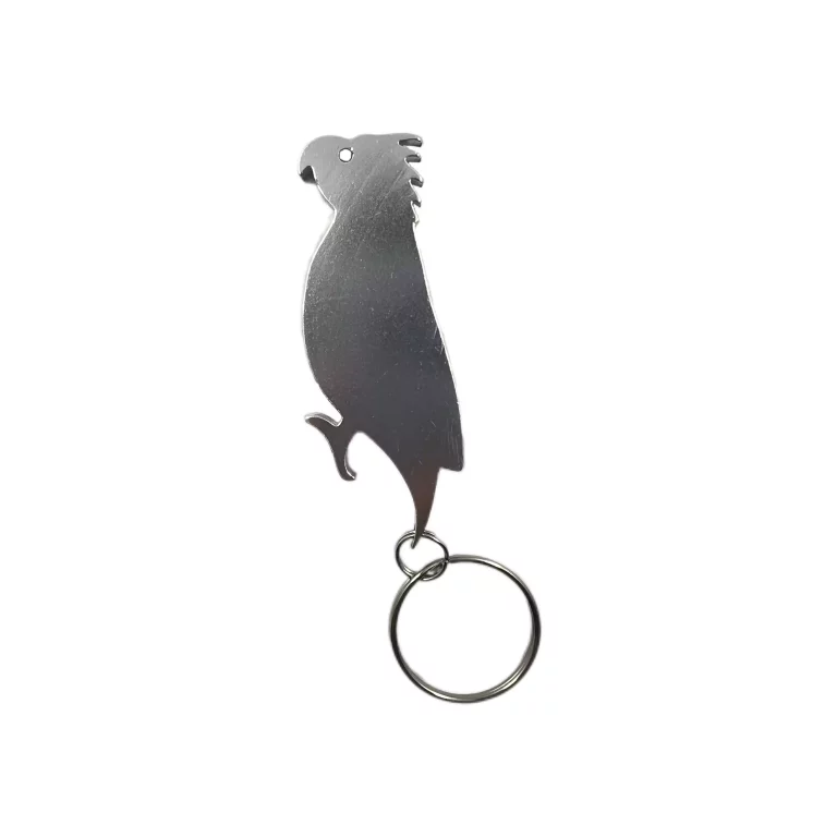 Silver Bird Shaped Bottle Opener Keychain