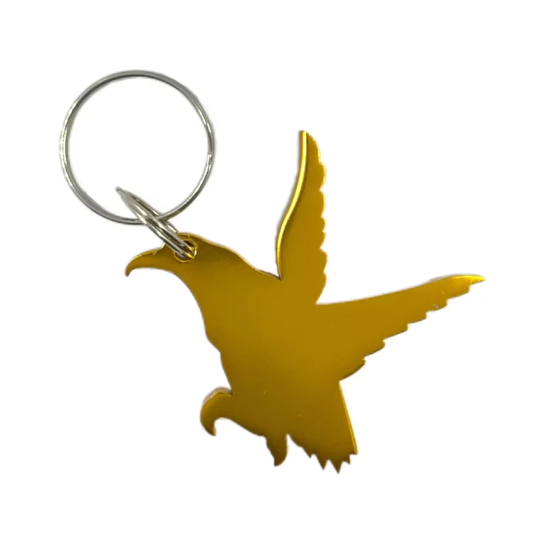 Gold Bird Shaped Bottle Opener Keychain