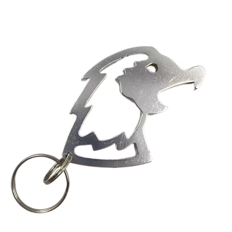 Wolf Head Shaped Bottle Opener Keychain
