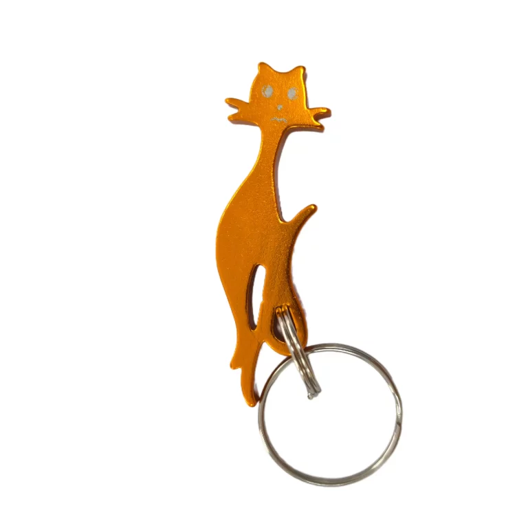 Cat Shaped Bottle Opener Keychain