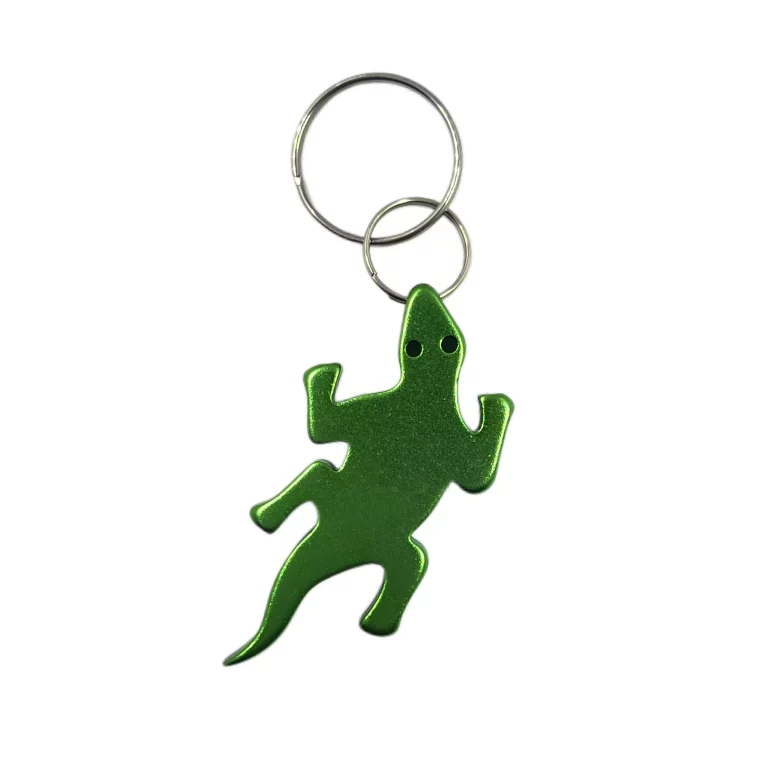 Green Lizard Shaped Bottle Opener Keychain