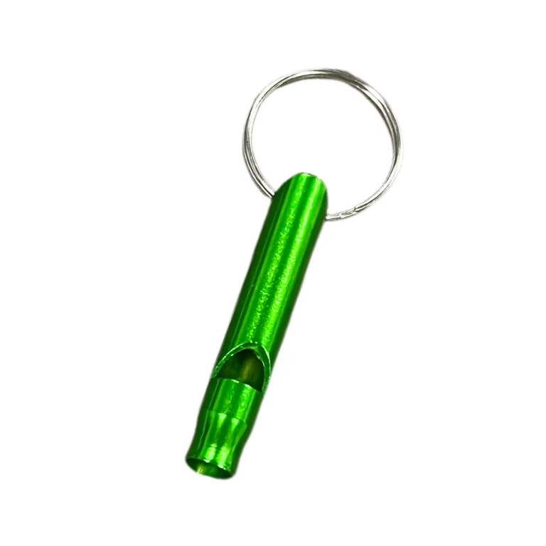 Green Aluminum Whistle Keychain