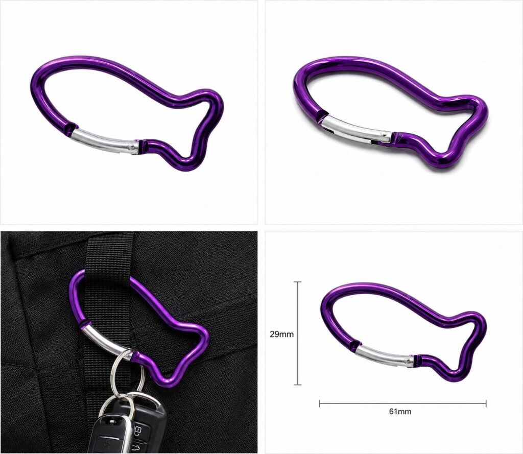 Fish Shaped Carabiner 29mm x 61mm