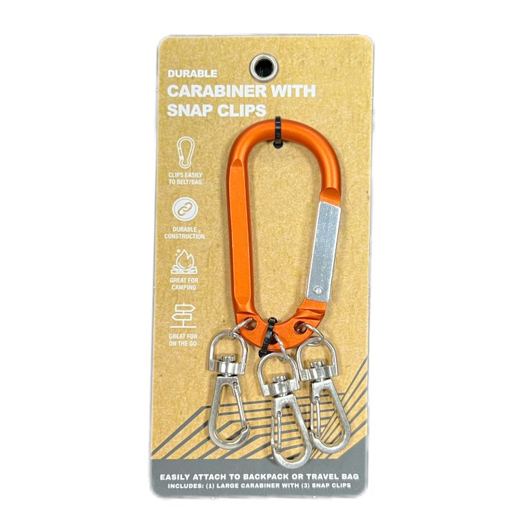 Carabiner With 3 Snap Clips