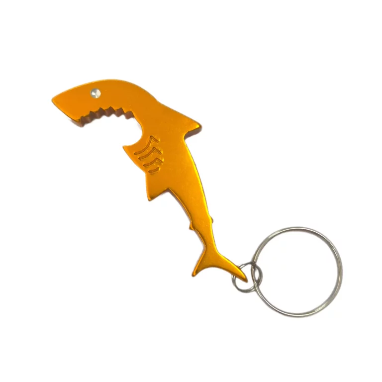 Orange Shark-Shaped Aluminum Alloy Bottle Opener