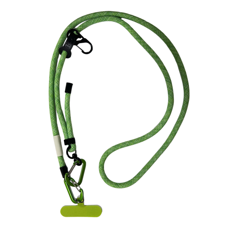 Adjustable Green Phone Lanyard with Aluminum Carabiner | Factory Direct for Bulk Orders