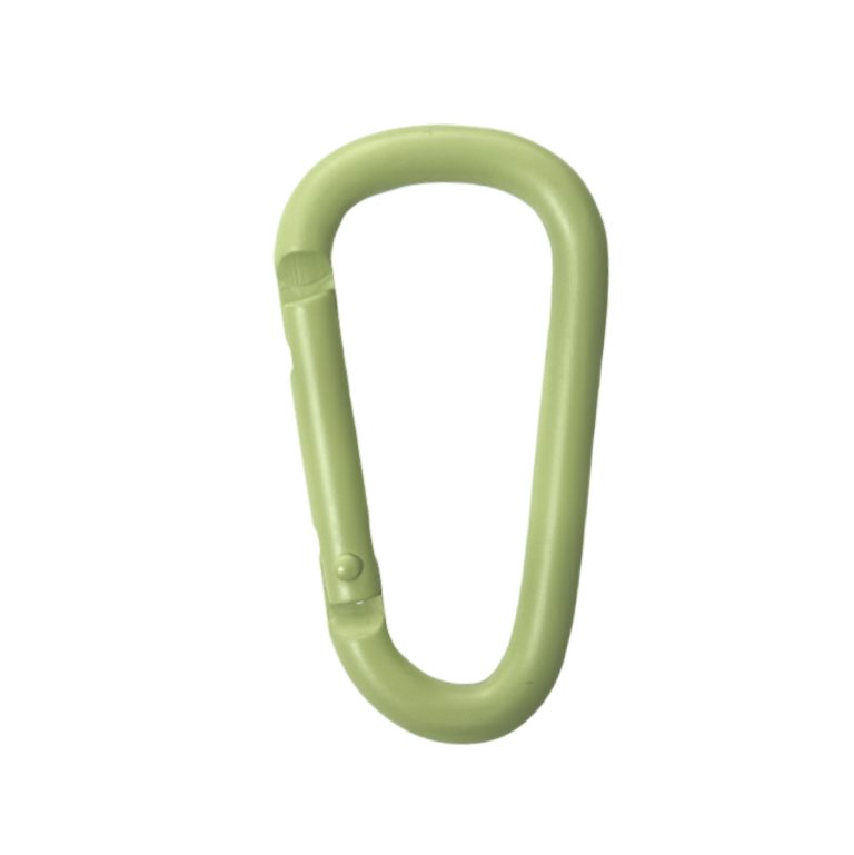 Lightweight aluminum alloy carabiner clips with colorful spray-painted finishes, ideal for promotional gifts, backpack accessories, pet leash add-ons, and EDC keychain tools. Available in multiple vibrant colors for OEM/ODM customization and bulk wholesale.