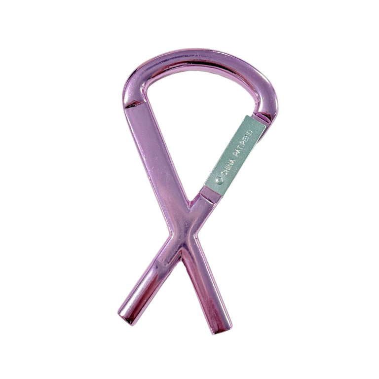 Pink Awareness Ribbon Carabiner