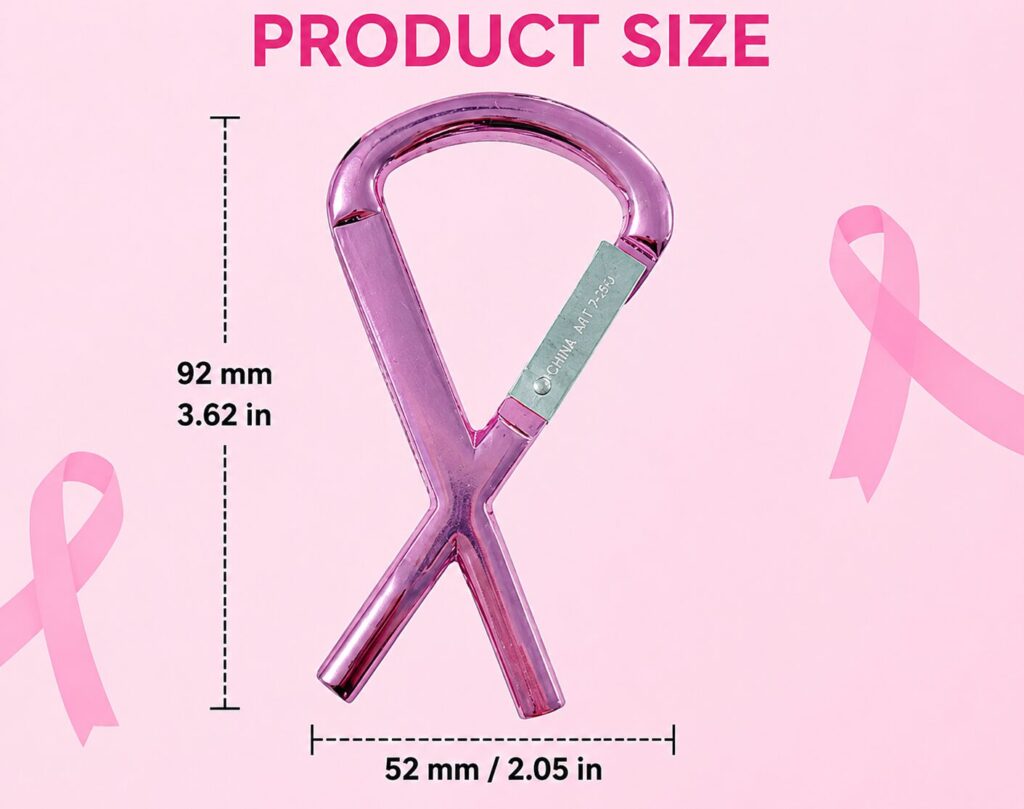 Pink Awareness Ribbon Carabiner 5