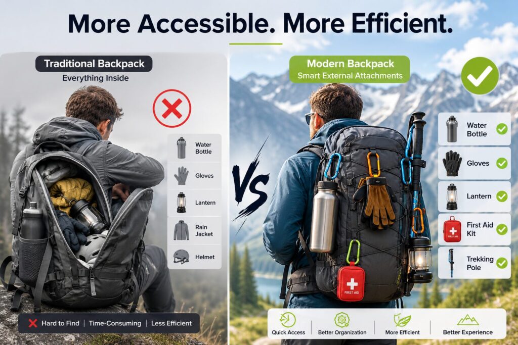 How to Enhance Outdoor Backpack Through Carabiner