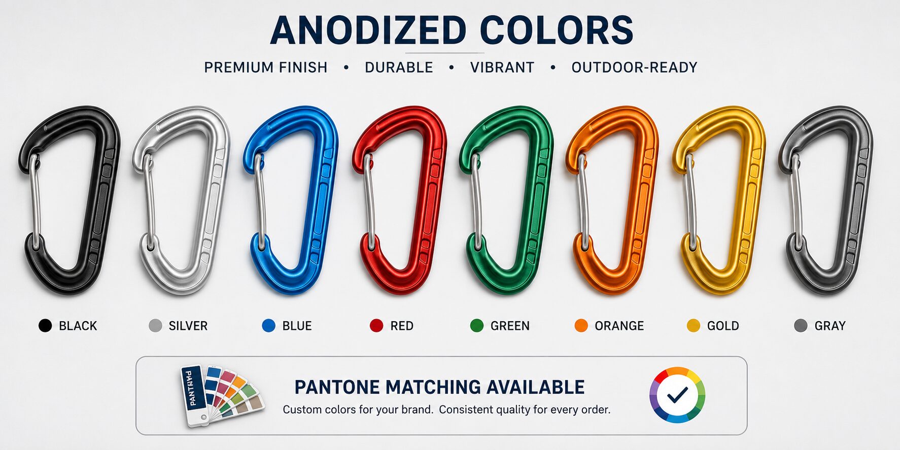 custom aluminum carabiner color
