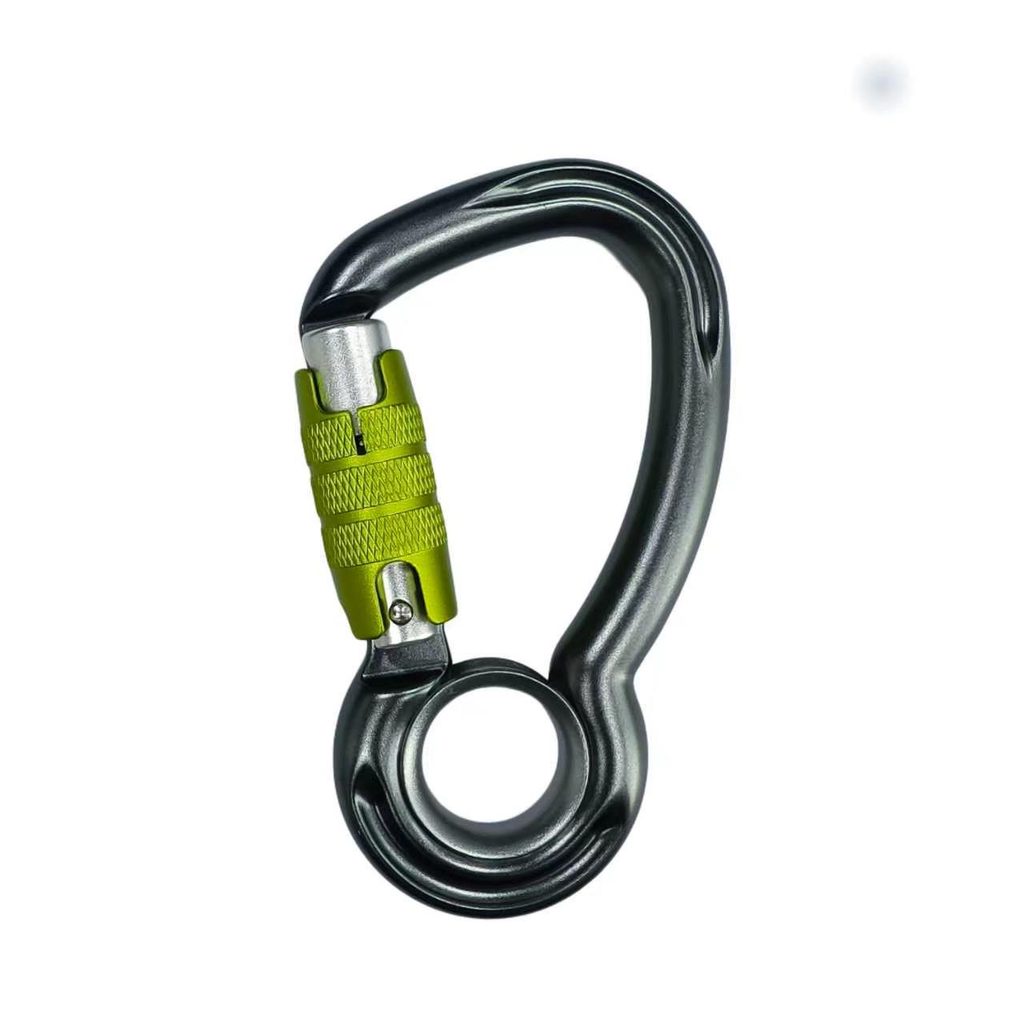 Aluminum Two-Step Locking Outdoor Carabiner with Eye Ring