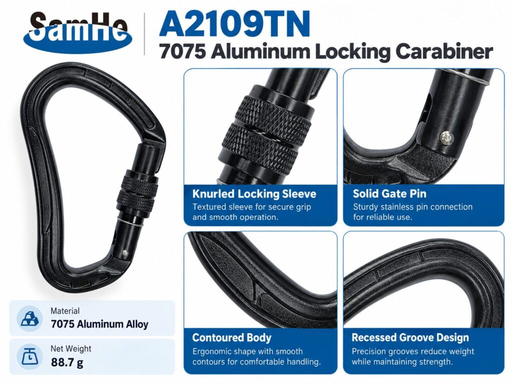 7075 Aluminum Locking Carabiner